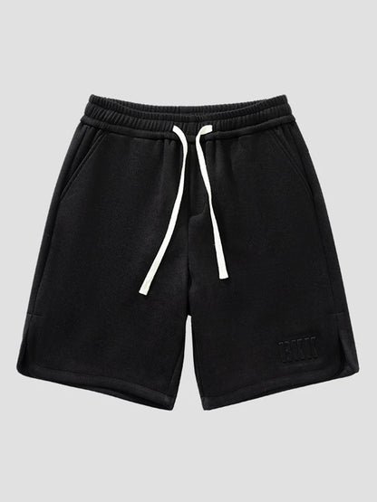 Summer Men's Sport Shorts Knee-Length Straight Loose Short Pants Streetwear Drawstring Knitted Sweat Casual Shorts Big Size 8XL