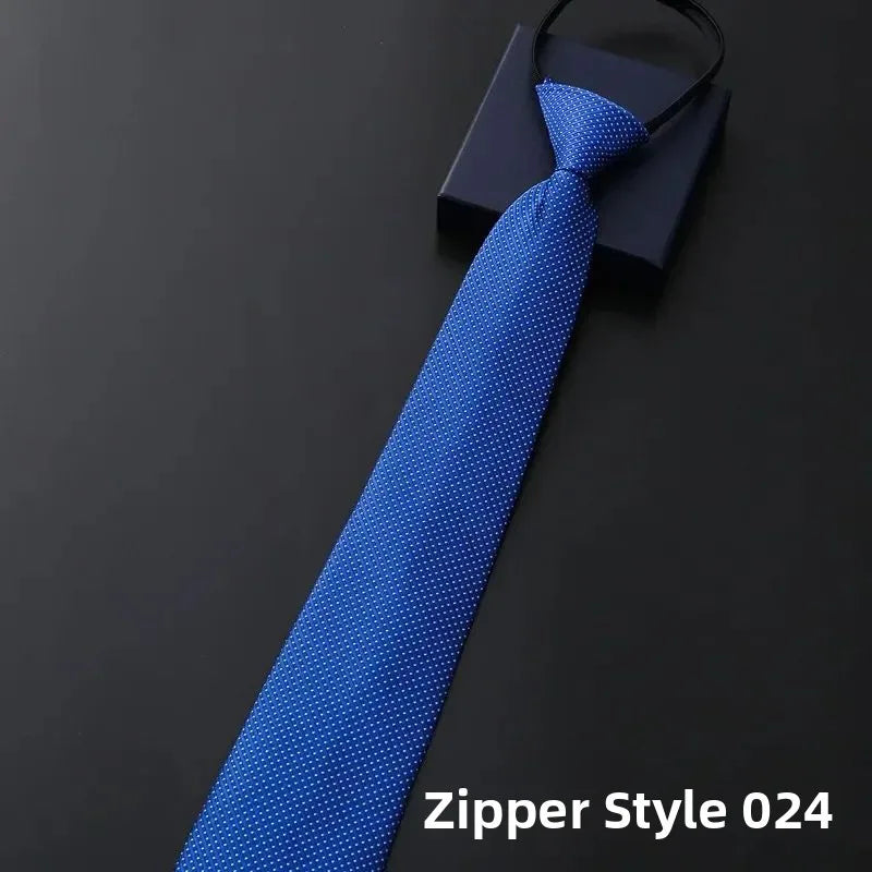 Elegant Men's Business Dress Shirt Tie Zipper Neck Grooming Essential Fashionable Accessory for Professional Settings