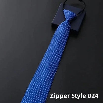 Elegant Men's Business Dress Shirt Tie Zipper Neck Grooming Essential Fashionable Accessory for Professional Settings