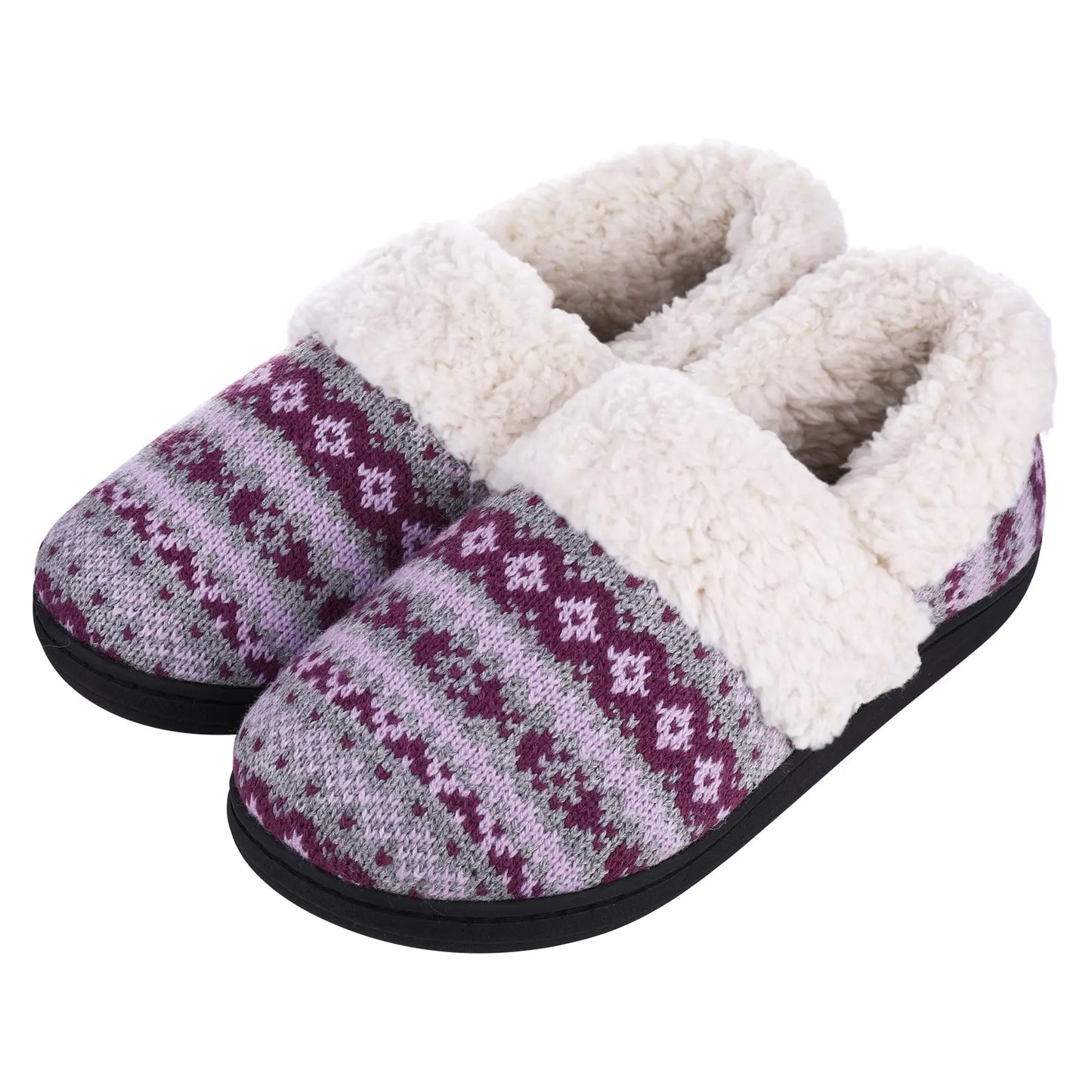 Comwarm Fur House Slippers For Women Unisex Thick Plush Winter Slippers With Fleece Lined Indoor Couple Furry Cotton Shoes Flats