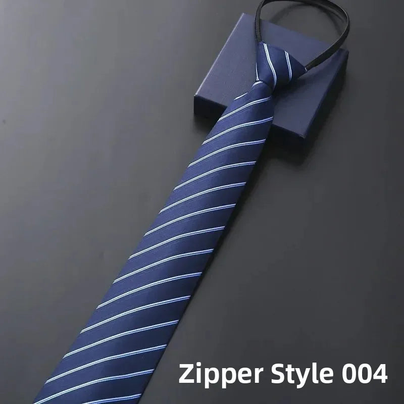 Elegant Men's Business Dress Shirt Tie Zipper Neck Grooming Essential Fashionable Accessory for Professional Settings