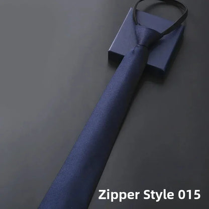 Elegant Men's Business Dress Shirt Tie Zipper Neck Grooming Essential Fashionable Accessory for Professional Settings