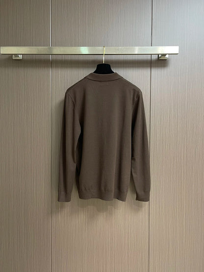BLLIYOSS Lapel long-sleeved wool shirt men's 2025 new warm Comfortable zipper elasticity embroidery high quality size M-3XL
