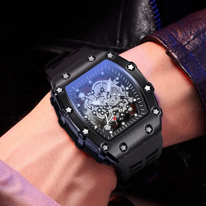Wine Barrel-Shaped Men's Watch, Light Luxury, Versatile, Classic Style, Suitable for Middle and High School Students, Light Luxury, Luxurious, Fashionable, Business Casual, Simple, Handsome, Social Guy Men's Watch