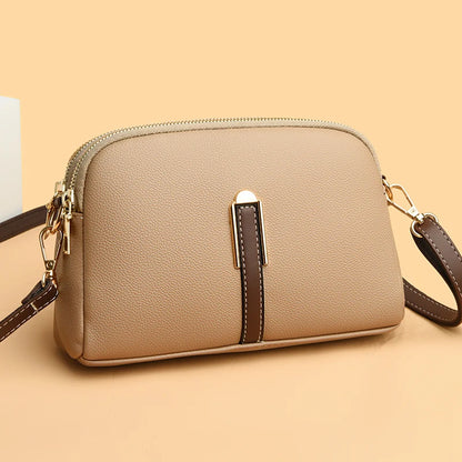 Ladies' new trendy crossbody bag shoulder bag square leather solid color bag fashionable and versatile phone bag buckle
