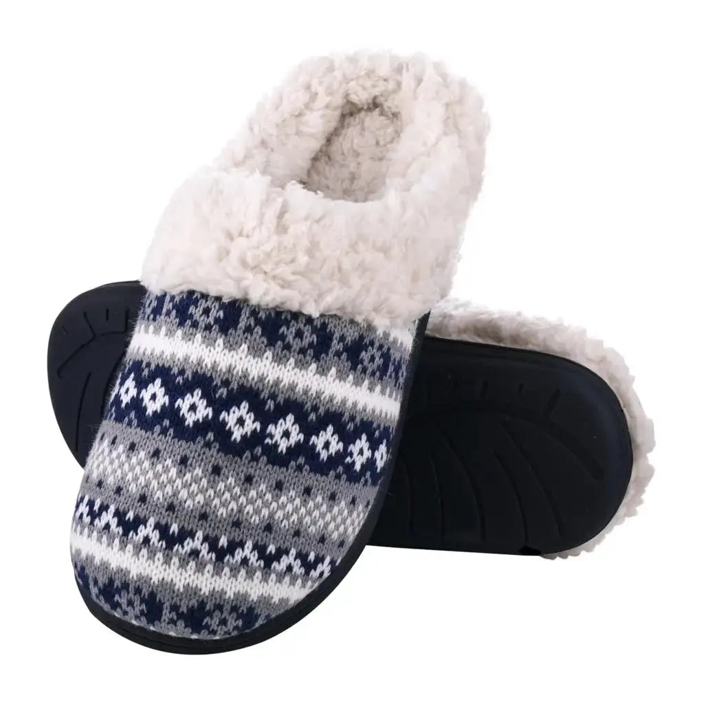 Comwarm Fur House Slippers For Women Unisex Thick Plush Winter Slippers With Fleece Lined Indoor Couple Furry Cotton Shoes Flats