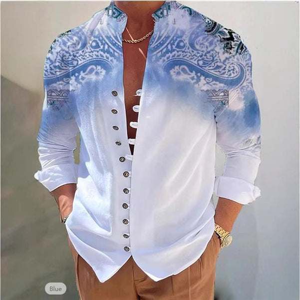 Mens Fashion 3D Printed Shirt Top