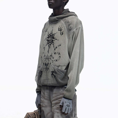 Hooded Waffle-knit Hoodiekeeps You Warm