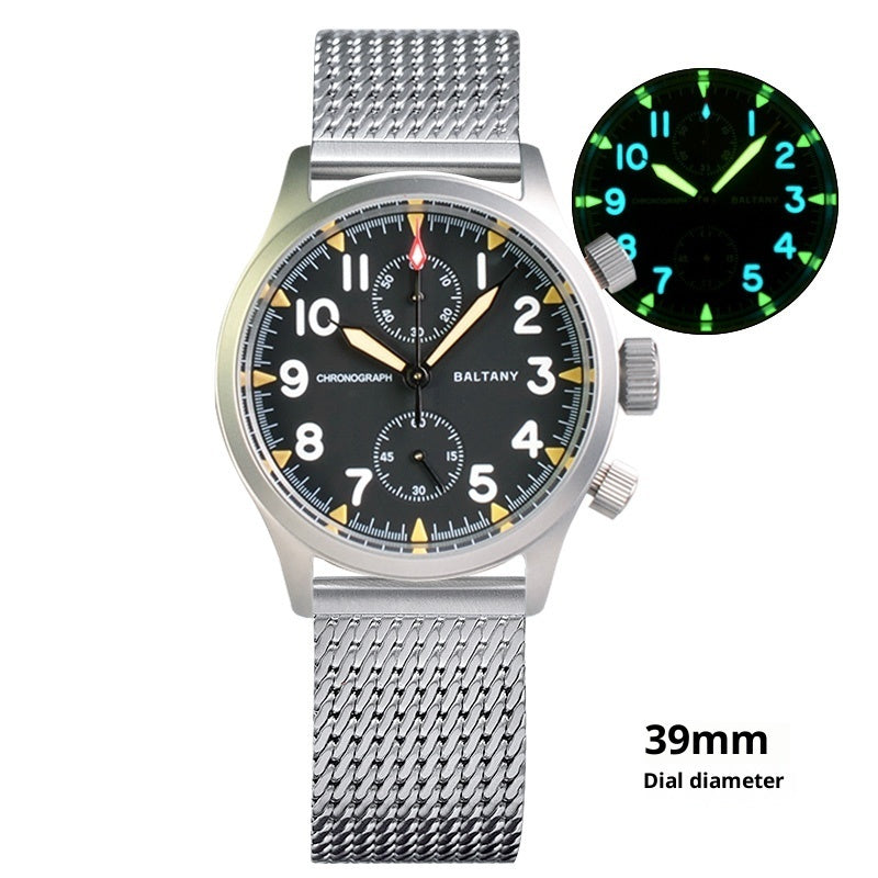 Prodigal Retro Waterproof Stainless Steel Luminous Multifunction Quartz Watch