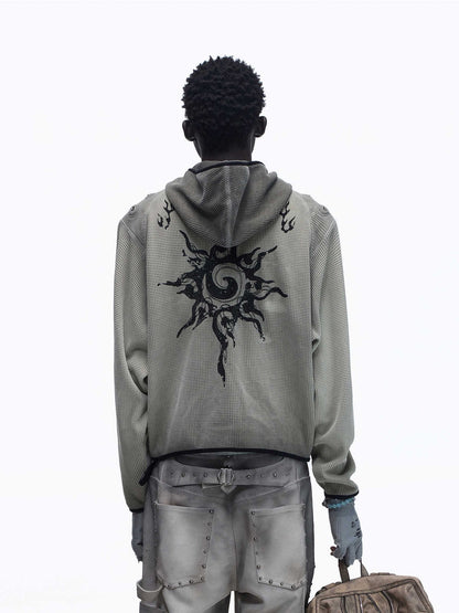 Hooded Waffle-knit Hoodiekeeps You Warm