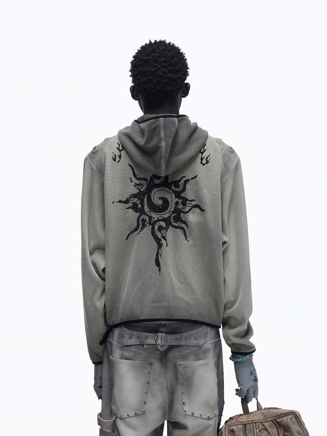 Hooded Waffle-knit Hoodiekeeps You Warm