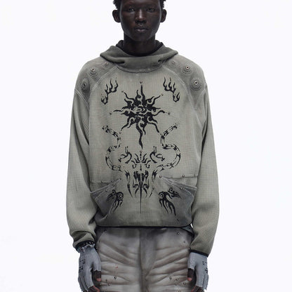 Hooded Waffle-knit Hoodiekeeps You Warm