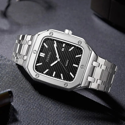 Stylish Mens Stainless Steel Square Watch